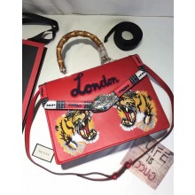 Gucci Lilith Embroidered Leather Top Handle Bag 453750 Tiger Red(YL-722701)