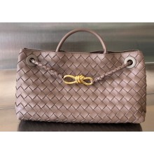Bottega Veneta Intrecciato leather Small East/West Andiamo top handle Bag Coffee