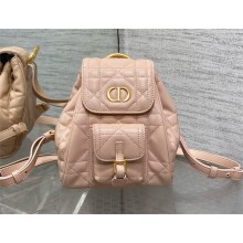 Dior small Dior Caro Backpack in powder pink Macrocannage Lambskin 2024
