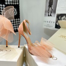 JIMMY CHOO Averly 100 suede bow-trimmed pumps rose 2022