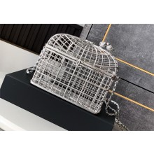 chanel birdcage clutch SILVER 2025