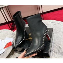 Christian Louboutin Vidura studded leather ankle boots in black heel 8.5cm 2024