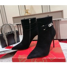 Christian Louboutin Lock So Kate suede ankle boots in black heel 10cm 2024