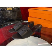 Hermes heel 5CM Gaelle sandal in calfskin black 2023