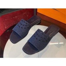Hermes Gaelle sandal in denim bleu brut / marine 2023