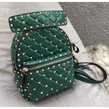 Valentino Rockstud Spike Lambskin Mini Backpack Green 2018