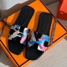 Hermes oran FLAT sandals 09 Multicolor