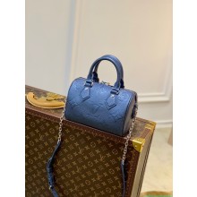 louis vuitton grained Monogram Empreinte leather Speedy Bandoulière 20 m58958 blue