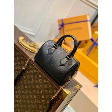 louis vuitton grained Monogram Empreinte leather Speedy Bandoulière 20 m58953 black