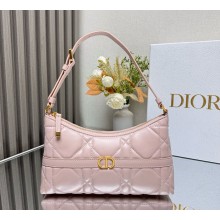 Dior Miss Caro Mini Hobo Shoulder Bag Powder Pink Macrocannage Lambskin 2024