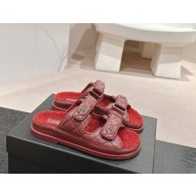 Chanel CC Logo Beach Mules Sandals Shearling 08 2024
