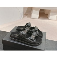 Chanel CC Logo Beach Mules Sandals Shearling 09 2024