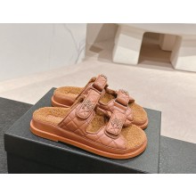 Chanel CC Logo Beach Mules Sandals Shearling 10 2024