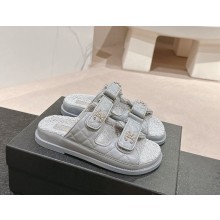 Chanel CC Logo Beach Mules Sandals Shearling 05 2024