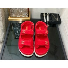 Chanel CC Logo Beach Sandals shearling 03 2024