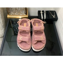 Chanel CC Logo Beach Sandals shearling 05 2024