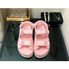 Chanel CC Logo Beach Sandals shearling 06 2024
