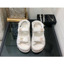 Chanel CC Logo Beach Sandals shearling 07 2024