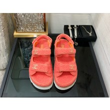 Chanel CC Logo Beach Sandals shearling 08 2024