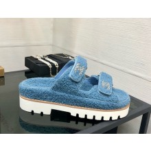 Chanel CC Logo Beach Mules Sandals Shearling 14 2024
