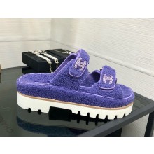 Chanel CC Logo Beach Mules Sandals Shearling 16 2024