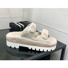 Chanel CC Logo Beach Mules Sandals Shearling 13 2024