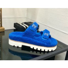Chanel CC Logo Beach Mules Sandals Shearling 22 2024