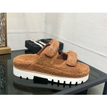 Chanel CC Logo Beach Mules Sandals Shearling 21 2024