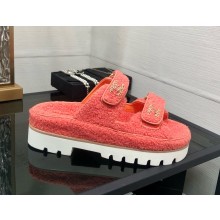 Chanel CC Logo Beach Mules Sandals Shearling 15 2024