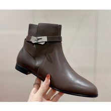 Hermes Neo Ankle Boots in leather dark brown 2024