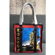 Balenciaga Print City Inspired Bazar Mini XS Shopping Bag Paris Red 2018