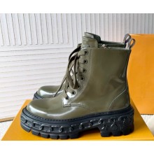 Louis Vuitton LV Record Ranger Boot 1AC9GX army green Glazed calf leather 1118-2024