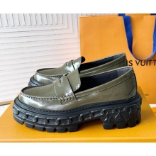 Louis Vuitton LV Record Loafer 1AC9I6 army green Glazed calf leather 1118-2024