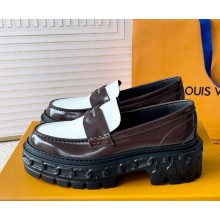 Louis Vuitton LV Record Loafer 1AC9I6 coffee/white Glazed calf leather 1118-2024