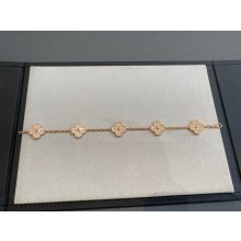 Van Cleef & Arpels Vintage Alhambra bracelet, 5 motifs,pink gold,diamond