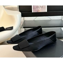 Saint Laurent poppy Ballet Flats silk black 1118-2024