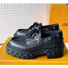 Louis Vuitton LV Record Boat Shoe Calf leather 1ADAJ5 black 1118-2024