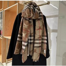 Burberry Equestrian Knight Check Scarf In Dk Birch Brown 2025