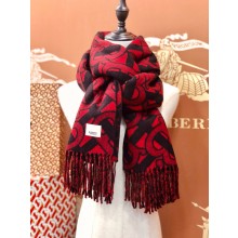 Burberry red Monogram cashmere jacquard scarf 2025