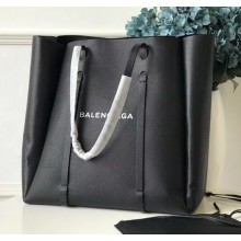 Balenciaga Calfskin Everyday Tote M Bag Black with Thin Handles Resort 2018