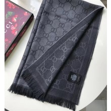 Gucci Classic GG Wool Scarf 45x180CM Grey 
