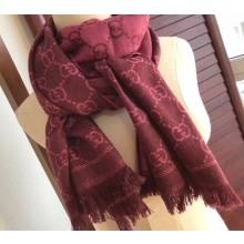 Gucci Classic GG Wool Scarf 45x180CM Red