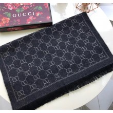 Gucci Classic GG Wool Scarf 45x180CM Black/Grey