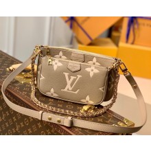 louis vuitton gray Monogram Empreinte leather Multi Pochette Accessoires m45777