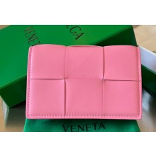 Bottega Veneta Intreccio leather Cassette Business Card Case 651396 Pink