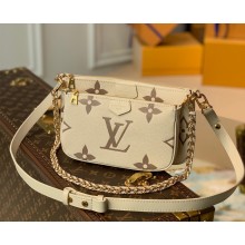 louis vuitton white Monogram Empreinte leather Multi Pochette Accessoires m45777