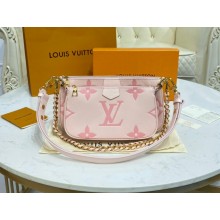 louis vuitton pink Monogram Empreinte leather Multi Pochette Accessoires m45777