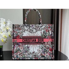 Dior LARGE Book Tote Bag in Ecru Multicolor Dior 4 Saisons Printemps Soleil Embroidery 2024