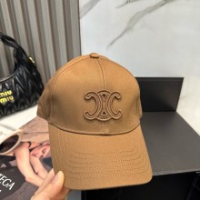 CELINE triomphe baseball cap in washed cotton BROWN 2025