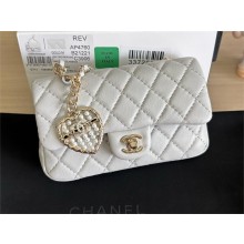 CHANEL BLACK LAMBSKIN Classic Mini Bag with hook AP4760 white 2025